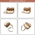 thumbnail image 2 of Women's Saddle Shoulder Bag Genuine Leather Flap Stitch Satchel Crossbody Outdoor Underarm Bag Classic Handbag Purse, 2 of 7
