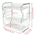 thumbnail image 2 of SAYFUT 2/3 Tier Stainless Steel Dish Display Stand Drainer Drying Rack Drainboard Home Kitchen Shelf Space-Saving Organizer Storage Rack, Black/ White/ Silver, 2 of 8
