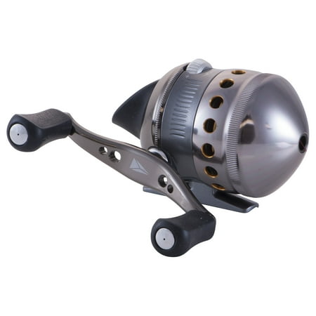 Zebco Delta Spincast Fishing Reel Size 30 Reel Changeable Right- or Left-Hand Retrieve Pre-Spooled with 10-Pound Zebco Fishing Line Aluminum and Double Anodized Front Cover Silver