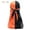 Orange + Black, variant on Silky Durag Caps, Two Tone Pirate Caps, Long-Tail Headwraps Wide Straps Turban for Men Boys, Multicoloured