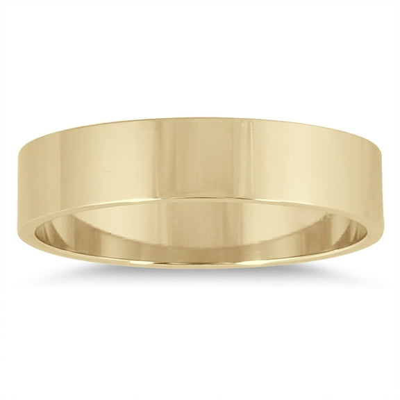 SZUL Women's 4mm Flat Wedding Band in 14K Yellow Gold