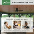 thumbnail image 3 of Hunter 44 inch Outdoor or Indoor Ceiling Fan with LED Light and Remote Control - Low Profile Mount Ceiling Fan, 3 Blades, For Patio, Porch, Garage, or Living Room, Quiet - Gilmour 51333, Matte Black, 3 of 15