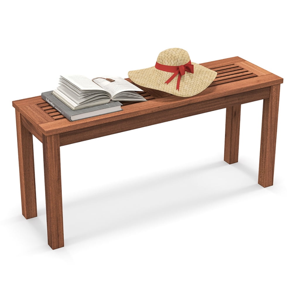 Aimee Lii 2-Seater Patio Backless Dining Bench with Breathable Slatted Seat, Outdoor Patio Furniture Aimee Lii 2-Seater Patio Backless Dining Bench with Breathable Slatted Seat, Outdoor Patio Furniture