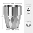 thumbnail image 3 of OFEFE Stainless Steel Cup, 10 oz Set of 4 Stackable Stainless Steel Insulated Cups, Small Metal Cup Double Wall Tumbler Vacuum Metal Drinking Glasses for Home Restaurant Outdoors Camping Party, 3 of 8