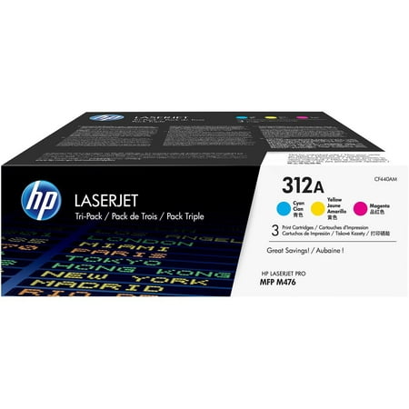 UPC: 0888793635193 | HP 312A (CF440AM) Toner Cartridges – Cyan  Magenta  Yellow (3 pack)