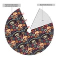 thumbnail image 2 of Sikiie Skulls and Flowers 30-48 inches {designName} Print Christmas Tree Skirt Snowman Xmas Tree Skirt with Edge Christmas Decorations for Holiday Party30", 2 of 7