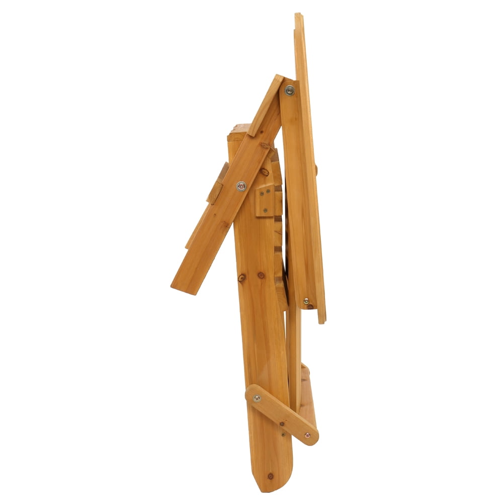 Adirondack Chair, Folding Wooden Lounger Chair, All-Weather Patio Chair for Fire Pit/Garden/Fish Natural