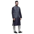 thumbnail image 2 of Atasi Ethnic Kurta Churidar Pajama Set With Printed Nehru Jacket Set For Mens, 2 of 3