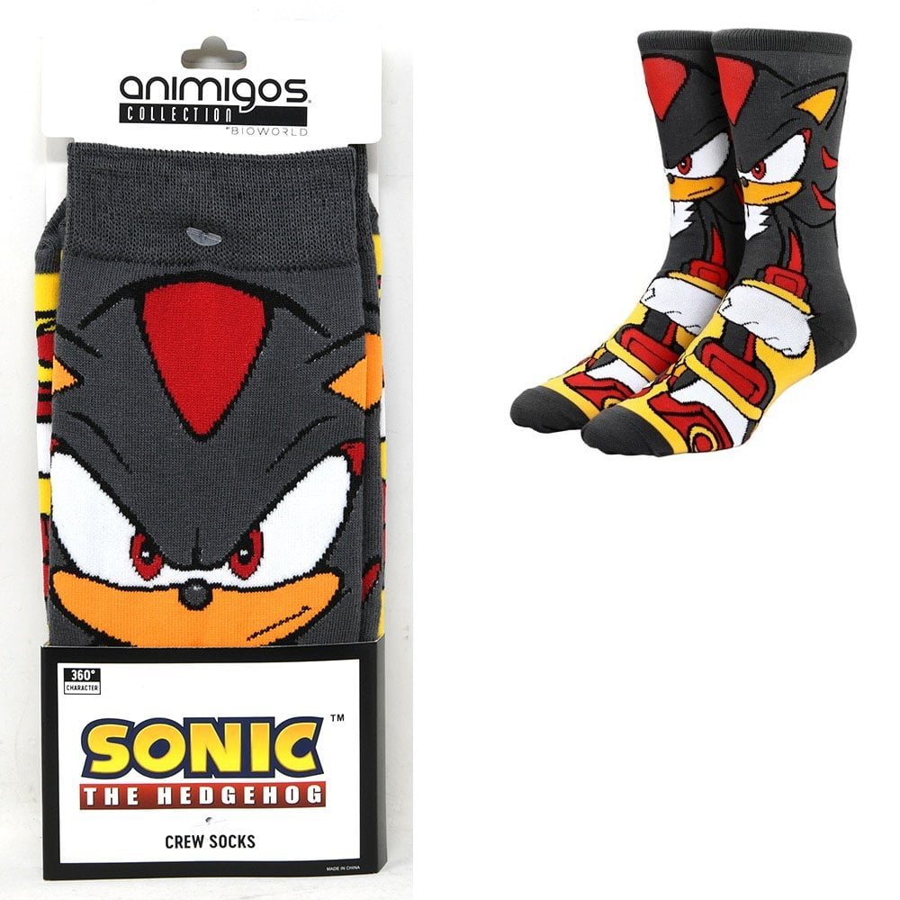 SONIC THE HEDGEHOG Men's 360 Crew Socks BIOWORLD Brand