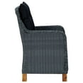 thumbnail image 5 of vidaXL 7 Piece Patio Dining Set with Cushions Poly Rattan Dark Gray, 5 of 11