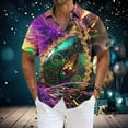 thumbnail image 6 of LEKWK Hawaiian Shirts for Men Regular Fit Short Sleeve Casual Shirts Button Down Tropical Carnival Print T-Shirts Shirts Beach Holiday Party, 6 of 8
