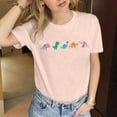 thumbnail image 2 of Oversized Tshirts for Women Daily Print Crew Neck Tank Short Sleeve Workout Casual Loose Tees Womens Summer Tops BU3 S, 2 of 6