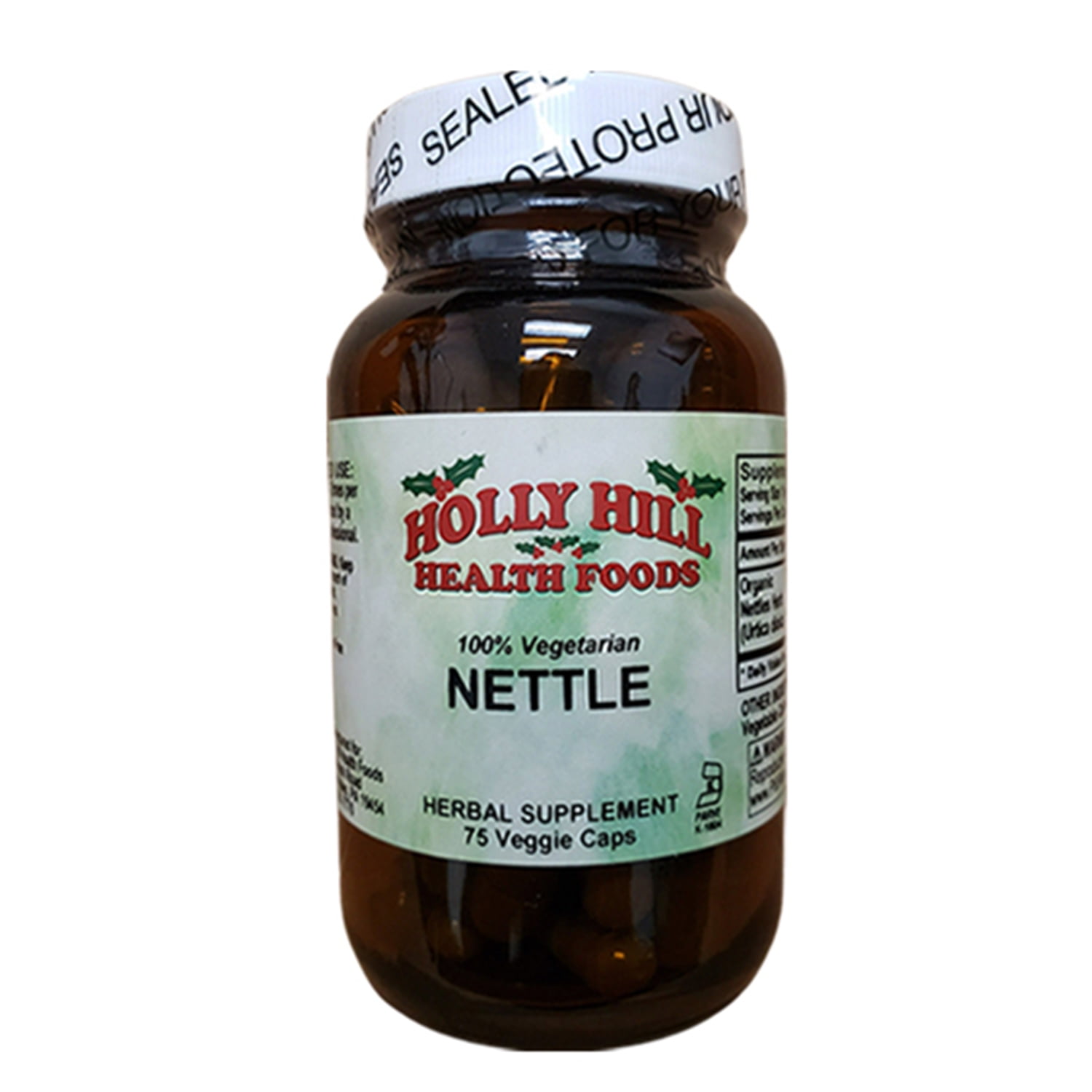 Holly Hill Health Foods Wild-Harvested Organic Nettles Capsules, 500mg, 75 Count