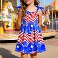 thumbnail image 2 of mgoYE Toddler Girls 4th of July Dress Girls American Flag Outfit Kids Patriotic Independence Memorial Day Dress 1-6 Years(Blue,5-6 Years), 2 of 5