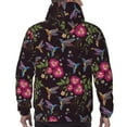 thumbnail image 7 of Balery Flowers And Humming Bird1 Pattern Mens Hoodie Kangaroo Pocket Hoodie Pullover Hooded Sweatshirt Ideal for Daily Wear Travel and Home-XX-Large, 7 of 7