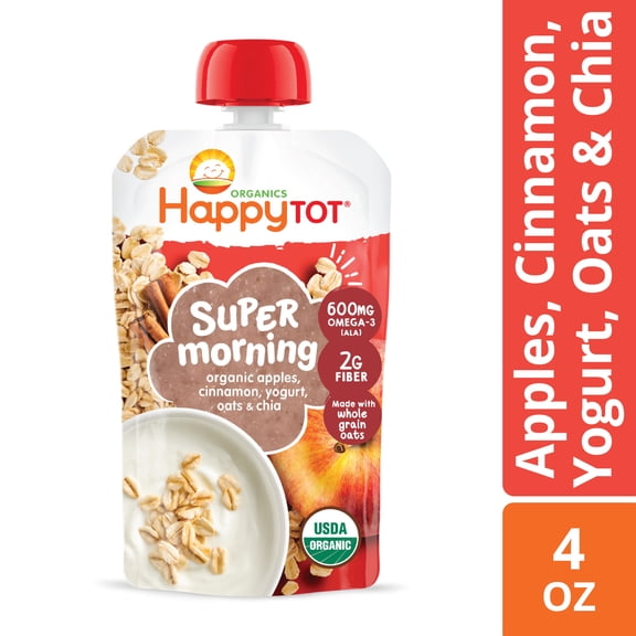 Happy Tot, Stage 4 Baby Food, Apple, Cinnamon Yogurt & Oats, 4 oz Pouch