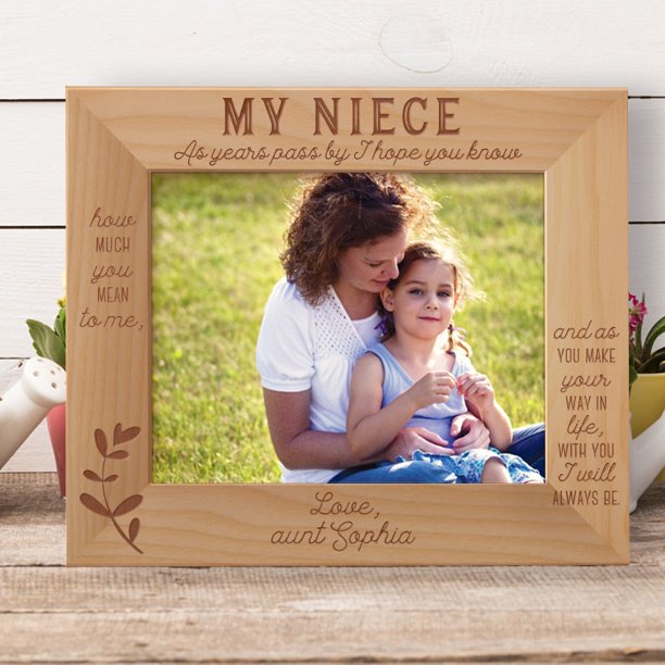 My Niece Personalized Wooden Frame10" x 8" Brown Horizontal