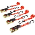 thumbnail image 1 of 75-CAR1017 Ratchet Tie Down Straps Break Strength Cargo Straps for Camping, Hunting, Moving in a Truck, Trailer, Roof Rack, 10 Ft, 1500 lb, 4 Pack, 1 of 5