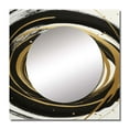 thumbnail image 2 of Designart "Metallic Swirling Blend III" Modern Square Mirror Wall Decor Modern - Large Black Square Bathroom Mirror - Square Printed Wall Mirror Art, 2 of 5