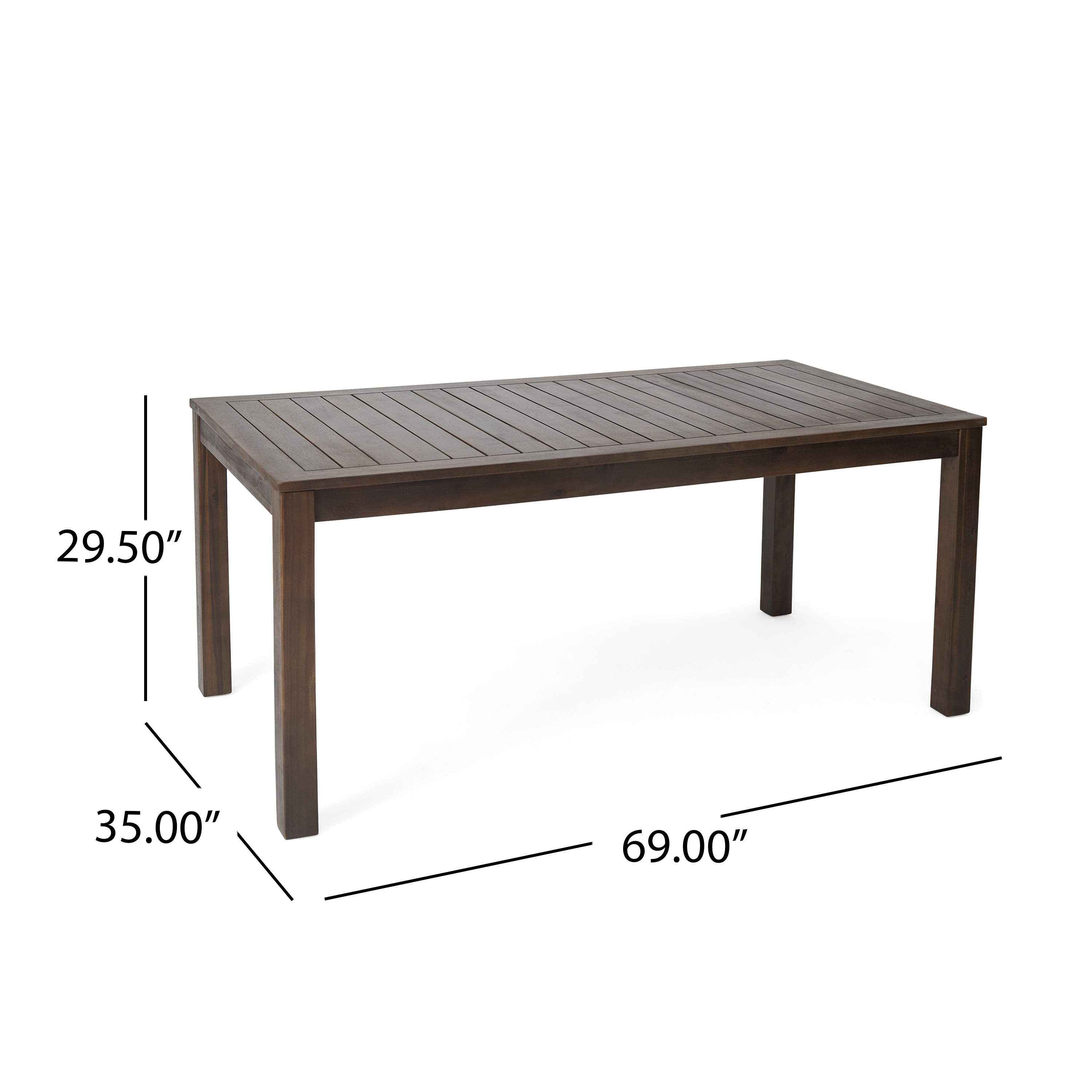 MAYEERTY 69'' Outdoor Patio Rectangluar Dining Table for Garden