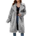 thumbnail image 2 of Jsaierl Womens Long Fuzzy Coat Fleece Winter Jacket Faux Fur Clothes Plus Size Open Front Cardigan Warm Coats Casual Outwear, 2 of 7