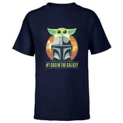Star Wars The Mandalorian and Grogu #1 Dad in the Galaxy - Short Sleeve T-Shirt for Kids - Customized-Navy