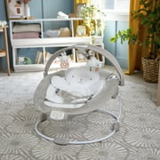 Ingenuity InLighten Twinkle Tails Vibrating Infant Baby Bouncer with Lightning Toy Bar and Pillow