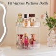 thumbnail image 7 of Rotating Makeup Organizer for Vanity 2 Tier, Delamu Skincare Make up Storage Perfume Cosmetic Dresser Organizer Countertop 360 Spinning, Clear, 7 of 7