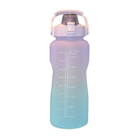 

Gwong 2000ml Water Bottle Scale Marker Leakproof Plastic Gradient Colours Drink Jug for office(Purple)