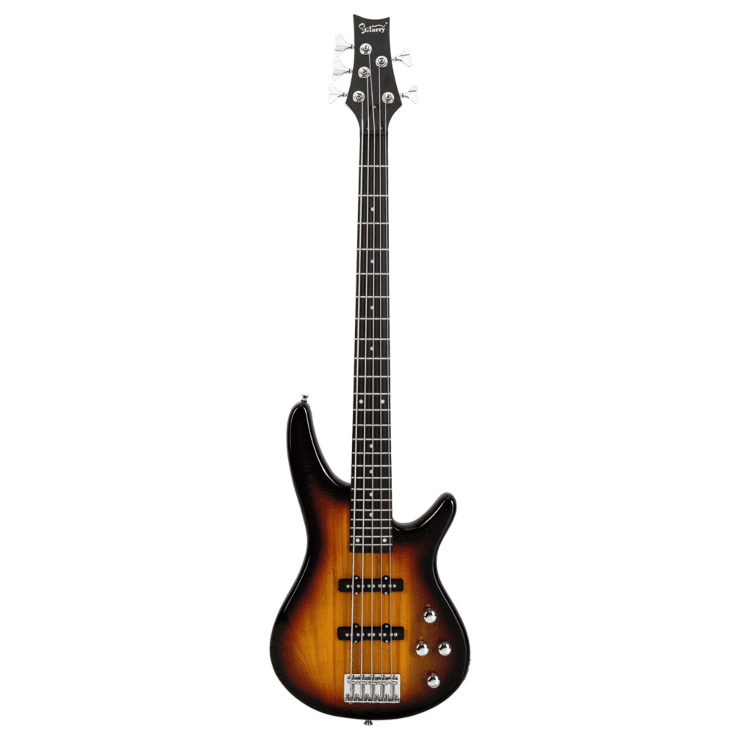 Hassch Electric Bass Guitar Full Size, 5 Strings Bass with Bag, Strap, Pick, Connector and Wrench Tool for Beginners, Sunset Color