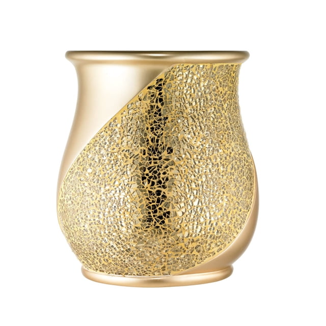 Cesto de basura Zahari Home Sinatra, resina champán, 9 x 6 x 9,5 cm