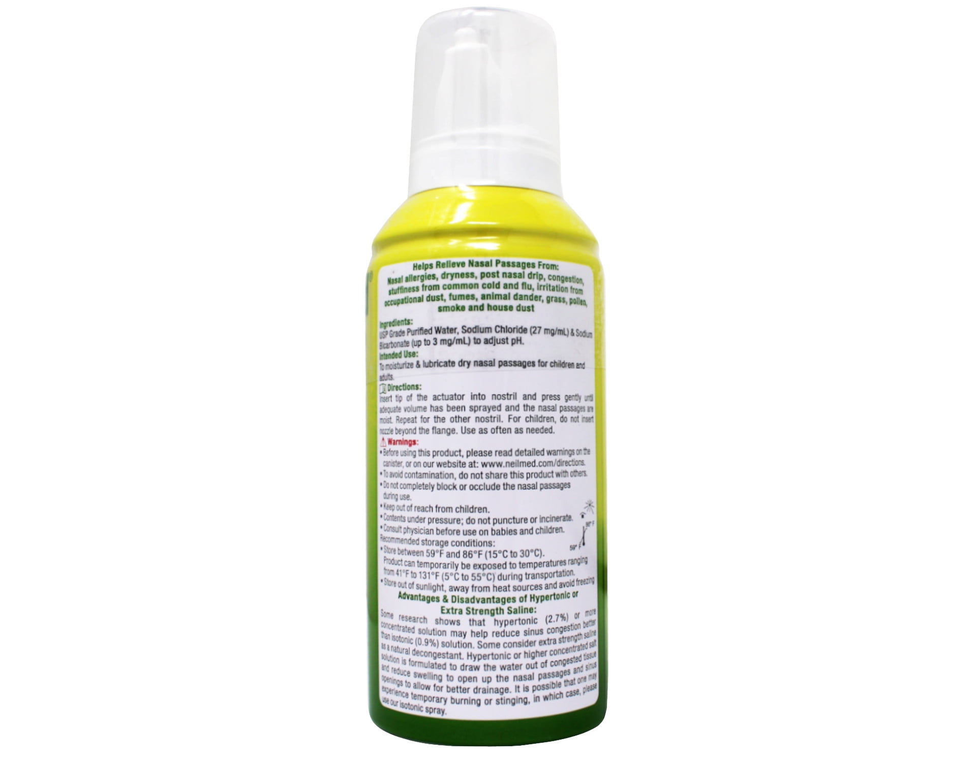 3 Pack - NeilMed Hypertonic NasaMist Saline Spray 2.7 % Extra Strength 4.5 oz