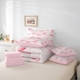 thumbnail image 6 of Feelyou Princess Pink Bow Bedding Comforter Set 7pcs for Kid, Cartoon Bowknot King Bedding Sets, Fairy Tale Style Reversible Bed Sheets, Super Cozy Room Decor, 6 of 8