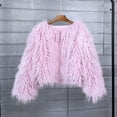 thumbnail image 6 of Hueook Faux Fur Coat Women Winter Solid Color Casual Extended Warm Jacket Pink L, 6 of 6