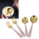 thumbnail image 5 of Juego de cubiertos Deepen Thicken, juego de cubiertos, para restaurante en casa, oro rosa, 5 of 8