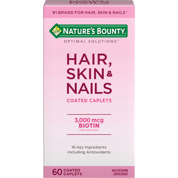 Nature's Bounty Hair Skin and Nail Vitamins With Biotin, Caplets, 60 Ct -  