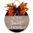 thumbnail image 1 of Eveokoki 12" Home Sweet Home Sign Decor Front Door Round Wood Sign Hanging Door Sign for Farmhouse porch Wall Pediments with Tassel Rustic Wood Beaded, 1 of 5