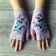 thumbnail image 4 of 2023 Gants Brodés à la Main Gants Tricotés pour Femmes Gants à Motif Floral Gants Sans Doigts Brodés Tricotés à la Main Gants Fleur Brodés Sans Doigts, 4 of 6