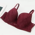 thumbnail image 5 of Ohufall Women's Plus Size Lace Bra Underwire Lifting Lightweight Bra Solid Color Push Up Underwear, 5 of 8