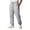 Gray_Fleece, variant on Mens Wide Leg Sweatpants Fleece Drawstring Elastic Waist Joggers with Zip Pockets Warm Winter Solid Color Workout Casual Lounge Pants