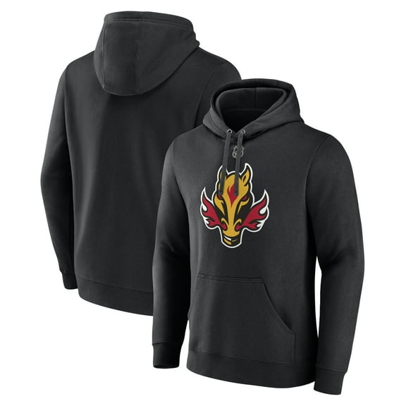 Men's Black Calgary Flames Alternate Logo Pullover Hoodie