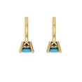 thumbnail image 4 of 14K Solid Gold Lever Back Stud Earrings for Women | 0.2 cttw Round Cut Simulated Turquoise | Yellow Gold, 4 of 5