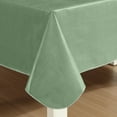 thumbnail image 2 of Newbridge Sage Green Basketweave 70 inch Umbrella Round Solid Vinyl Flannel Backed Dining Tablecloth, 2 of 6