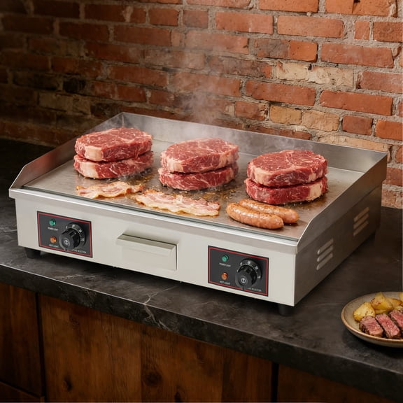 Commercial Electric Griddle 3000W Non-Stick Restaurant  Teppanyaki Flat Top Gril