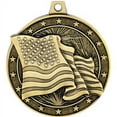 thumbnail image 2 of American Flag Medals, 2" Gold Diecast American Flag Medal Award 10 Pack, 2 of 2
