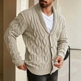 thumbnail image 4 of Zormilly Mens Cardigan Sweater Long Sleeve Shawl Collared Button Down Sweaters Cable Knit Cardigans Fall Outfits, S-2XL, 4 of 9