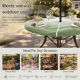 thumbnail image 6 of Round Outdoor Tablecloth with Umbrella Hole and Zipper, Sage Green Ombre Tablecloth with Elastic Waterproof, Summer Beach Ocean Waves Coastal Patio Table Covers for 45" - 54" Picnic Pool Tables, 6 of 9