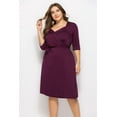 thumbnail image 4 of U.Vomade Robe d'Été pour Femme Grande Taille Décontractée à Manches Mi-Longues à Col en V, 4 of 6