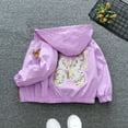 thumbnail image 5 of GYRATEDREAM Toddler Baby Girls Lightweight Hooded Jacket Outwear Kids Butterfly Print Zipper Outdoor Windbreaker Children Spring Fall Trench Coat for 13 Months-8 Years, 5 of 8