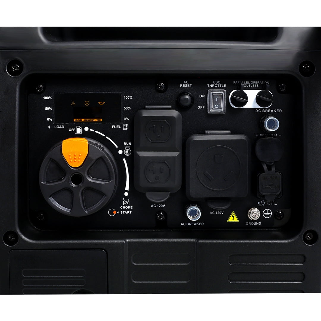 Super Quiet 4500W Inverter Generator with Electric Start & Foldable Wheels - CARB/EPA Compliant for RVs & Sensitive Electronics (Pure Sine Wave, 17hr Eco Run Time)
